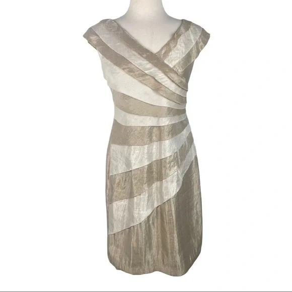 London Times | Dresses | London Style Champagne Tiered Dress | Poshmark